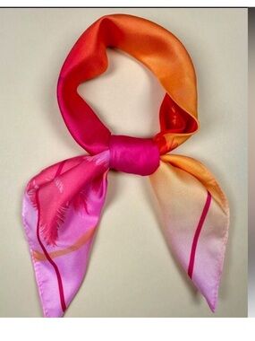 Women's Pink palm Orange Neck Scarf N1102